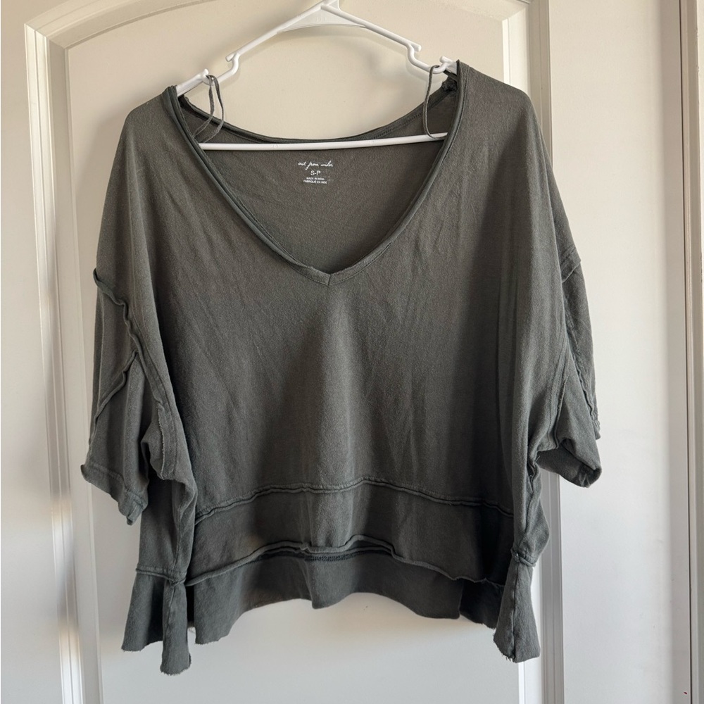 Women's V-Neck Gray Top